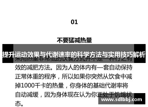 提升运动效果与代谢速率的科学方法与实用技巧解析